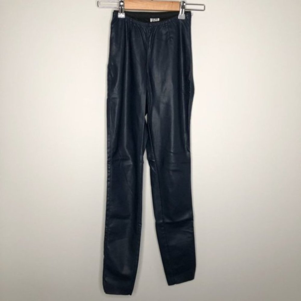 Vero Moda Blue Faux Leather Skinny  Pants Size XS